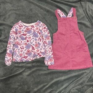 Cynthia Rowley Pink and Purple Floral Top and over skirt set